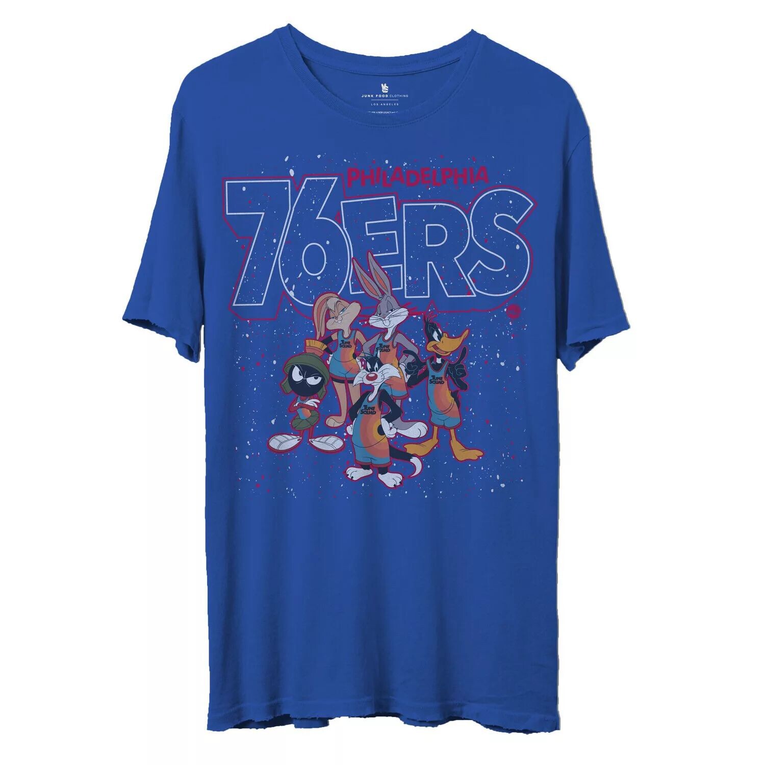 

Мужская футболка Junk Food Royal Philadelphia 76ers Space Jam 2 Home Squad Advantage