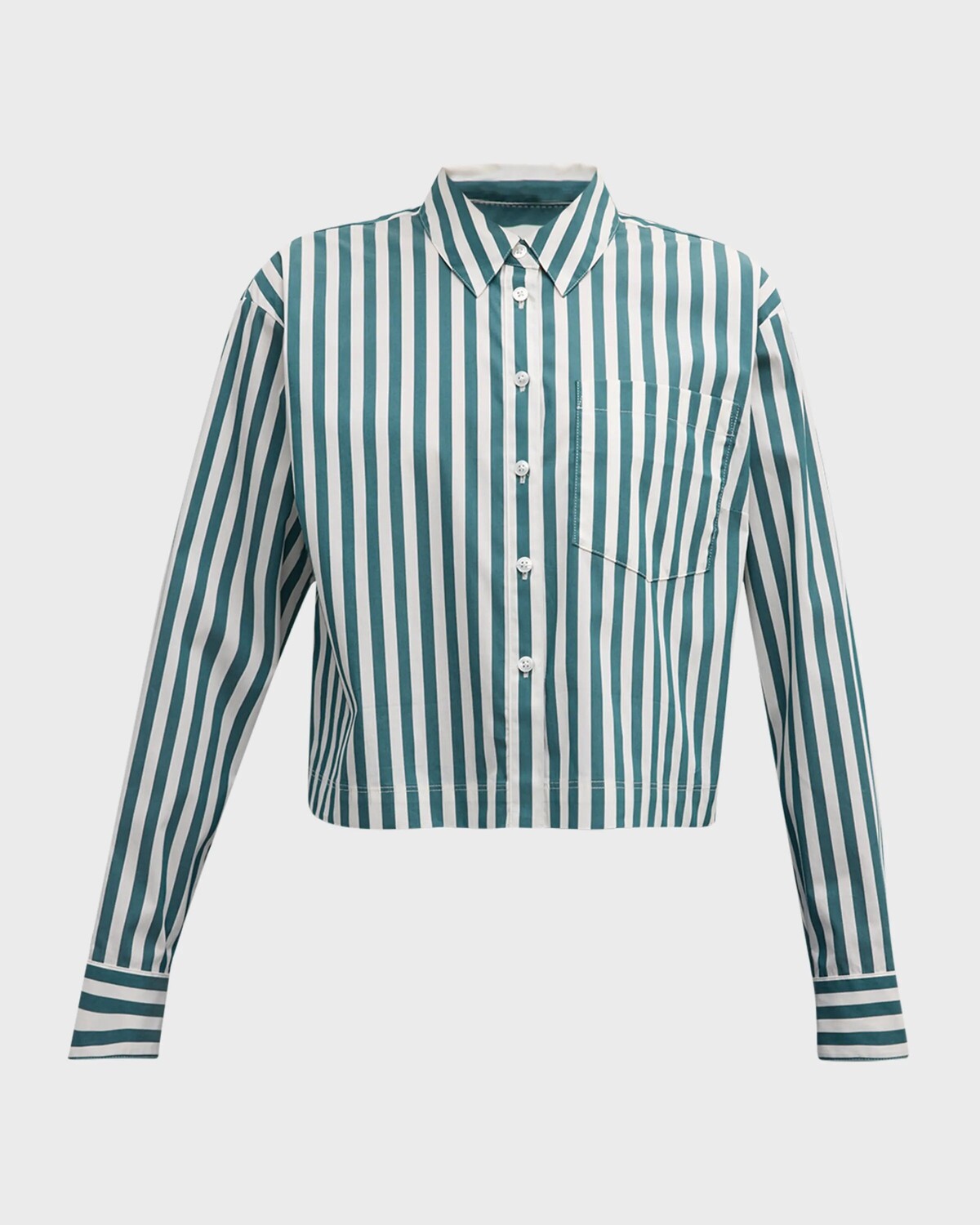 

Рубашка с длинным рукавом в полоску Maia Veronica Beard, цвет Pine/White