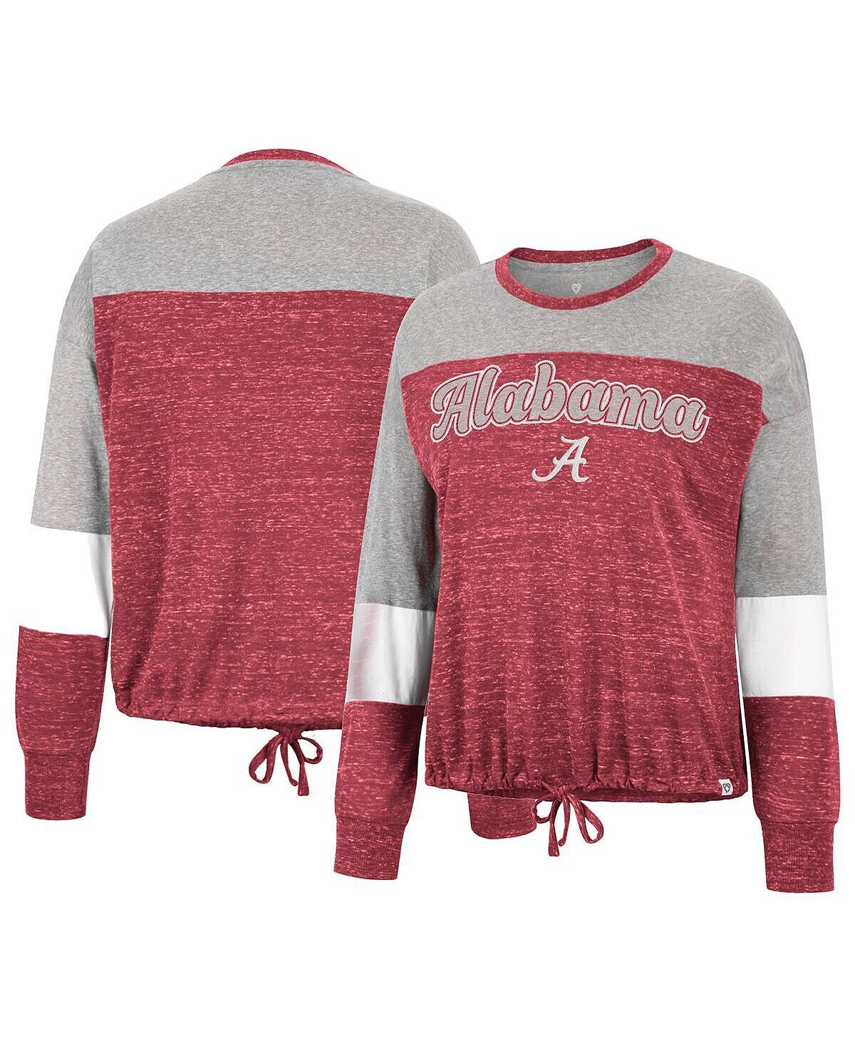

Женская футболка Crimson Alabama Crimson Tide Joanna с длинными рукавами и завязкой спереди Colosseum