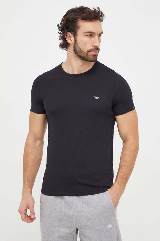 Комплект из двух хлопковых футболок для отдыха Emporio Armani Underwear, черный