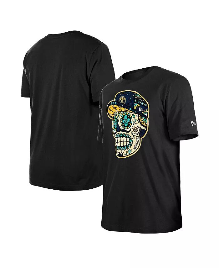 

Мужская и женская черная футболка Denver Nuggets Sugar Skull New Era, черный