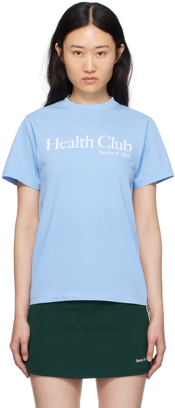 Синяя футболка с надписью «Клуб здоровья» Sporty & Rich