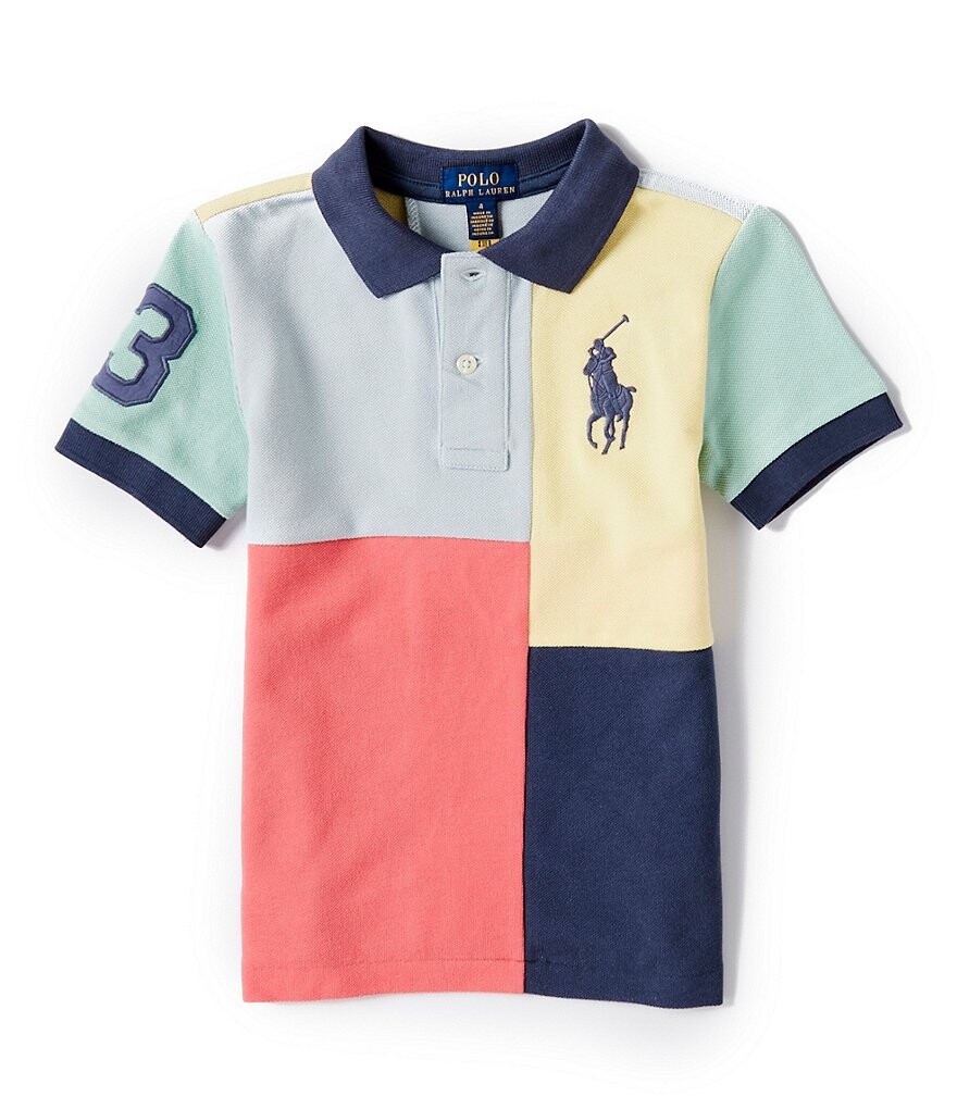 

Рубашка-поло из сетки с короткими рукавами и принтом Big Pony Little Boys Polo Ralph Lauren Little Boys 2T-7, мультиколор