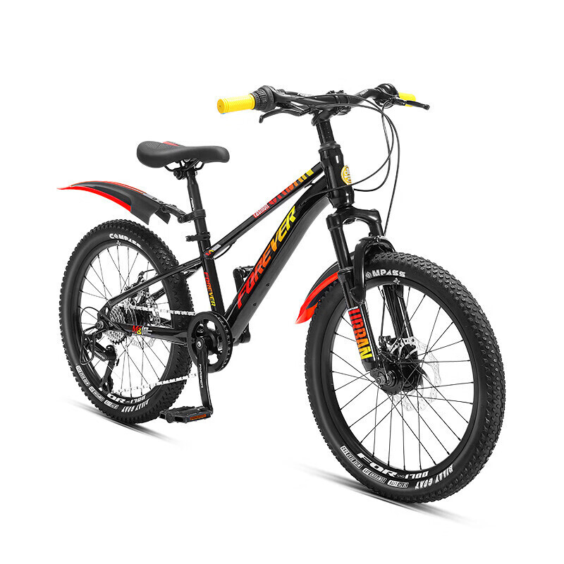 

Постоянный горный велосипед 22-дюймовый Shimano 7-скоростной мужской и женский молодежный студенческий внедорожный велосипед черного и красного цвета FOREVER