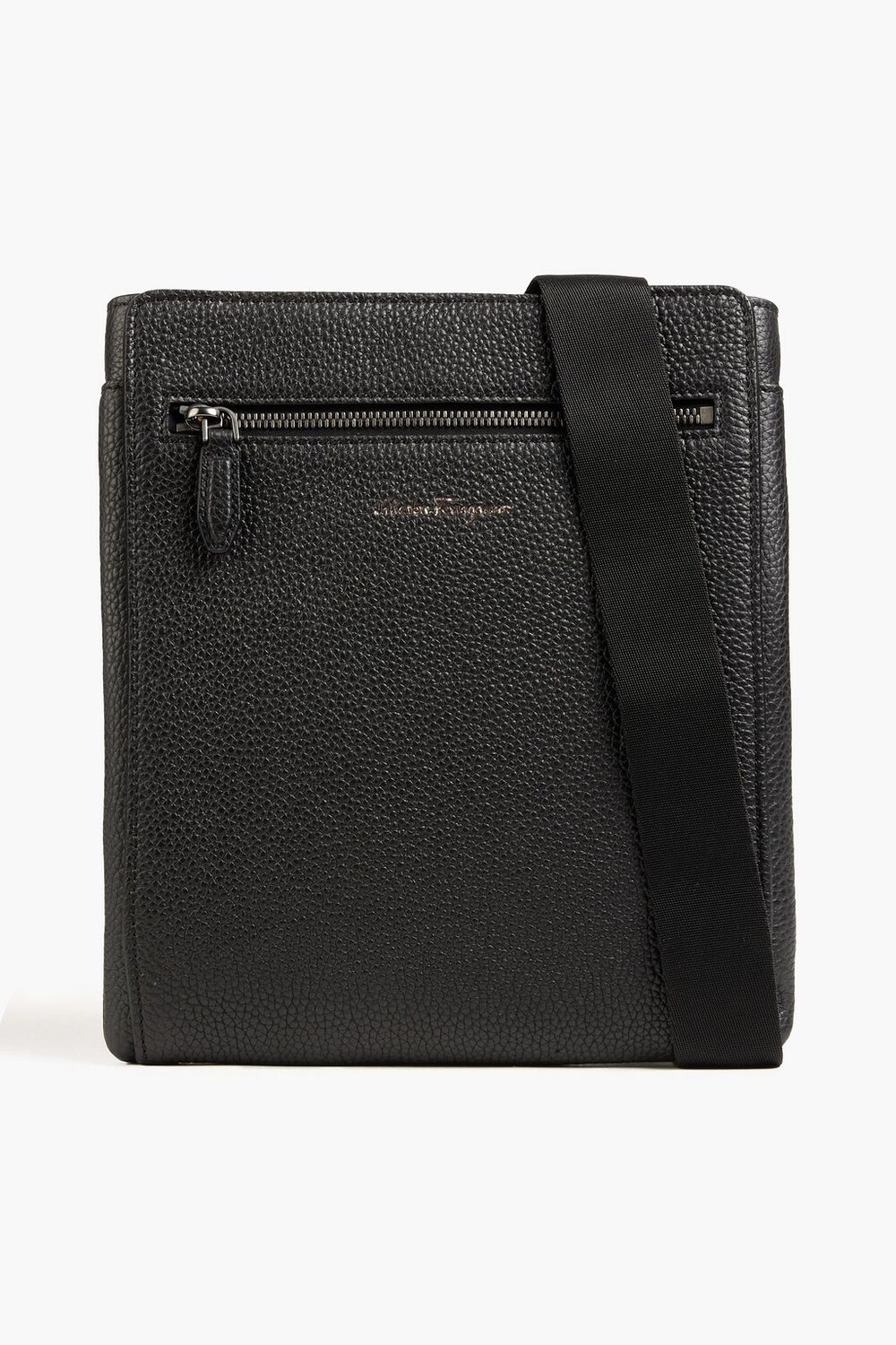 

Сумка-мессенджер из шагреневой кожи FERRAGAMO, черный
