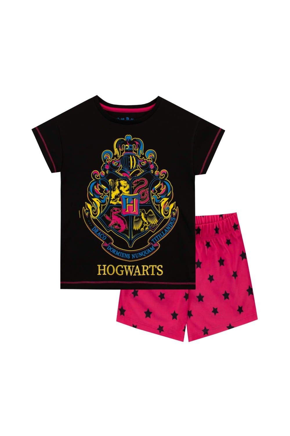 Короткая пижама Хогвартса Harry Potter, черный постер гарри поттер эмблема хогвартса