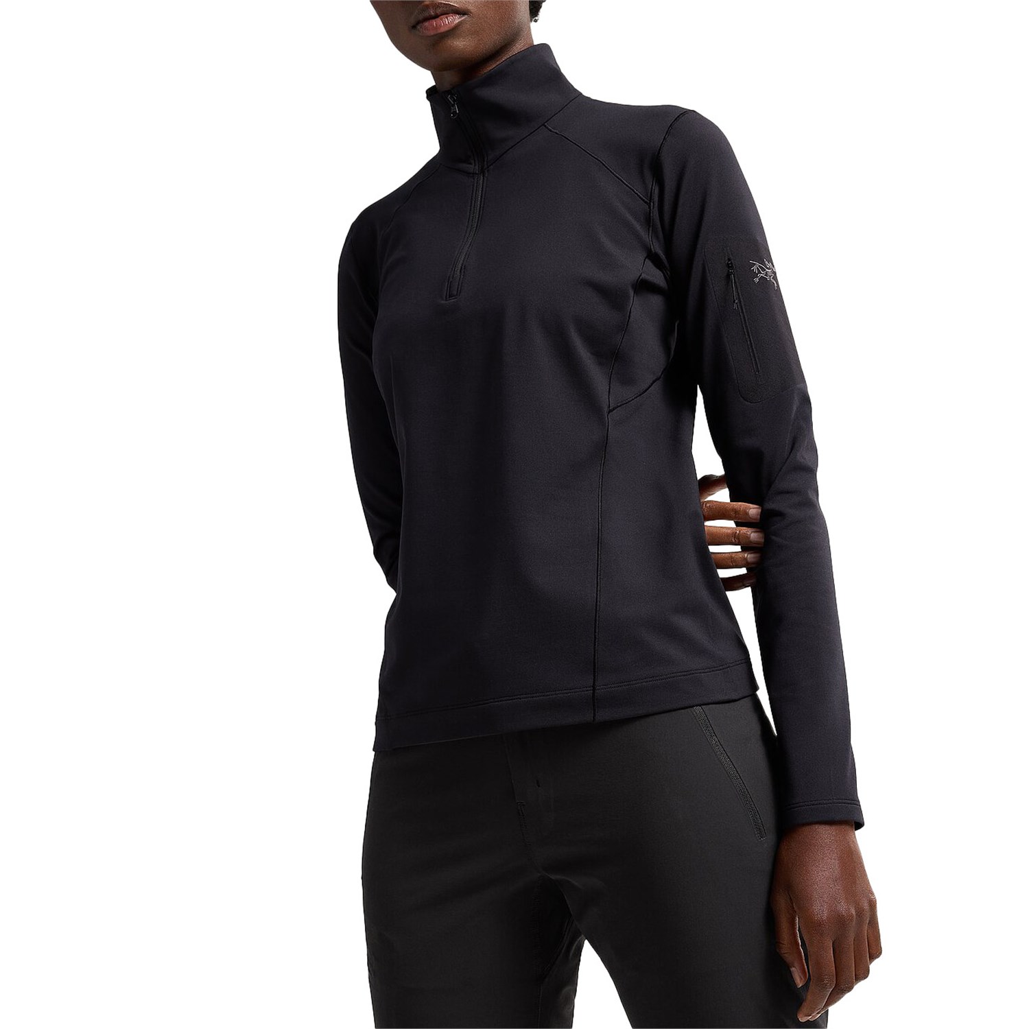 

Топ Arc'teryx Rho LT Zip Neck, черный