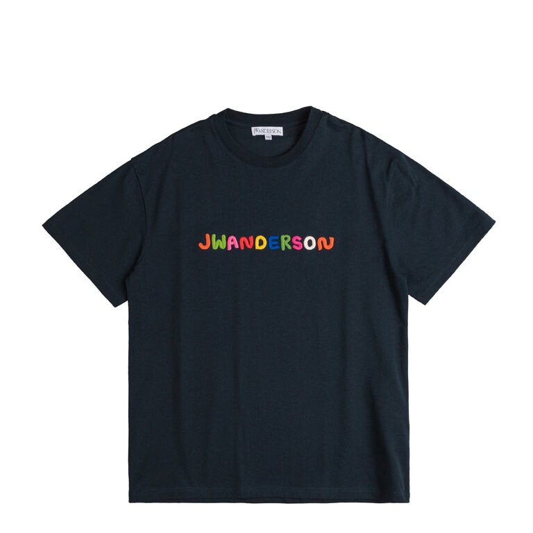 

Футболка Jw Anderson Logo Embroidered T-Shirt JW Anderson, синий