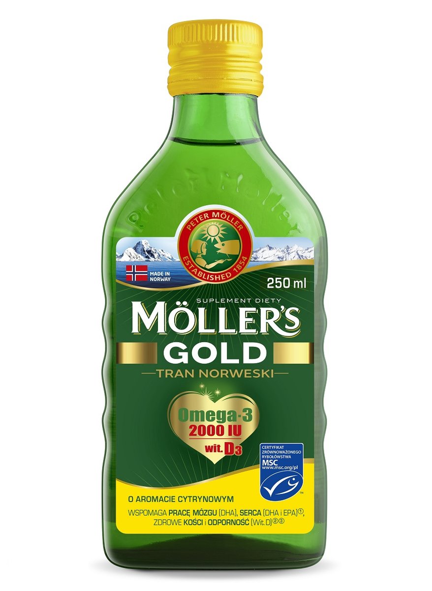 

БАД Moller's Gold Norwegian Tran, БАД, со вкусом лимона, 250 мл Inna Marka