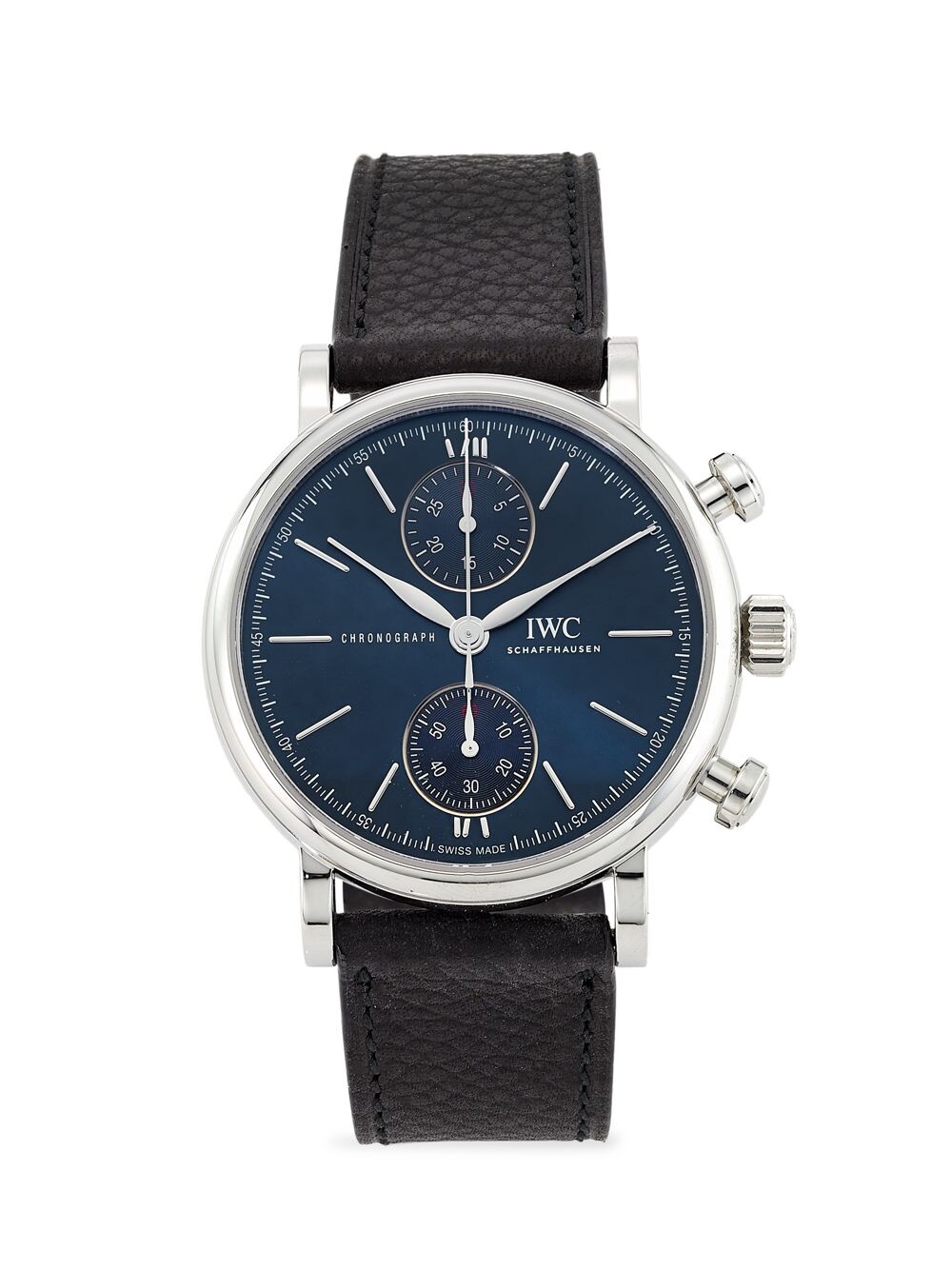 

Часы Portofino с хронографом из нержавеющей стали и кожи IWC Schaffhausen, черный