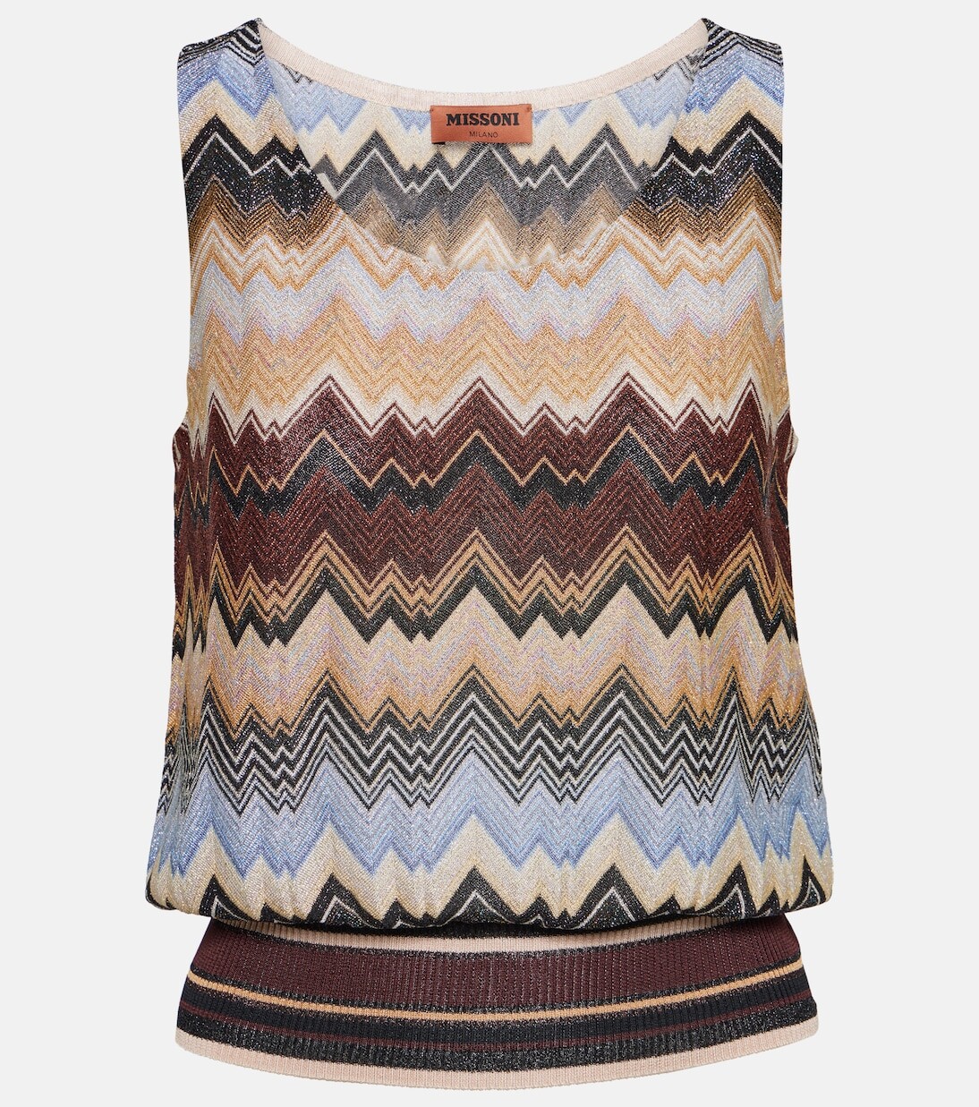 Трикотажный топ с зигзагом и эффектом металлик Missoni, мультиколор