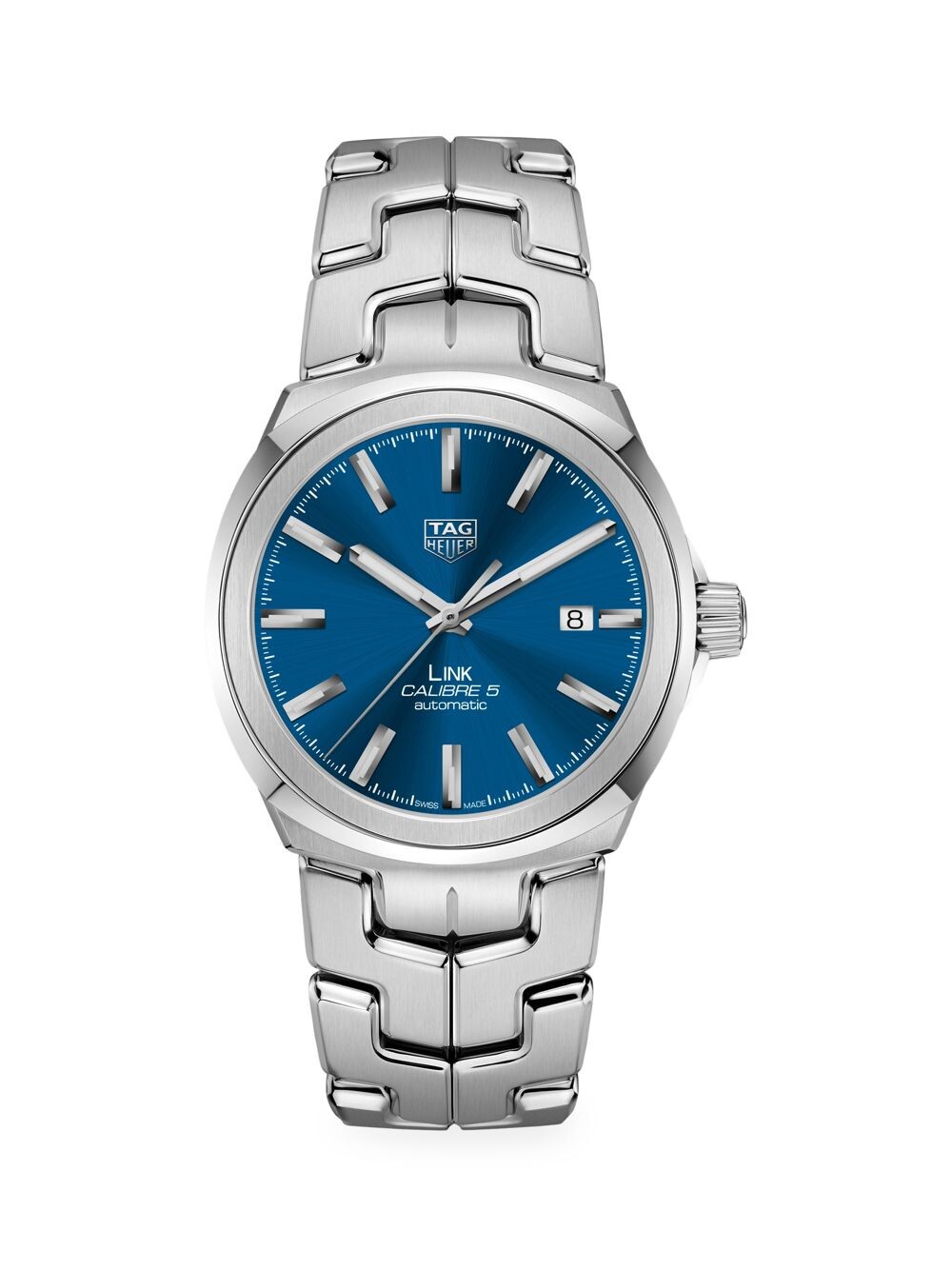

Link 41MM Часы-браслет из нержавеющей стали с тремя стрелками TAG Heuer, серебряный