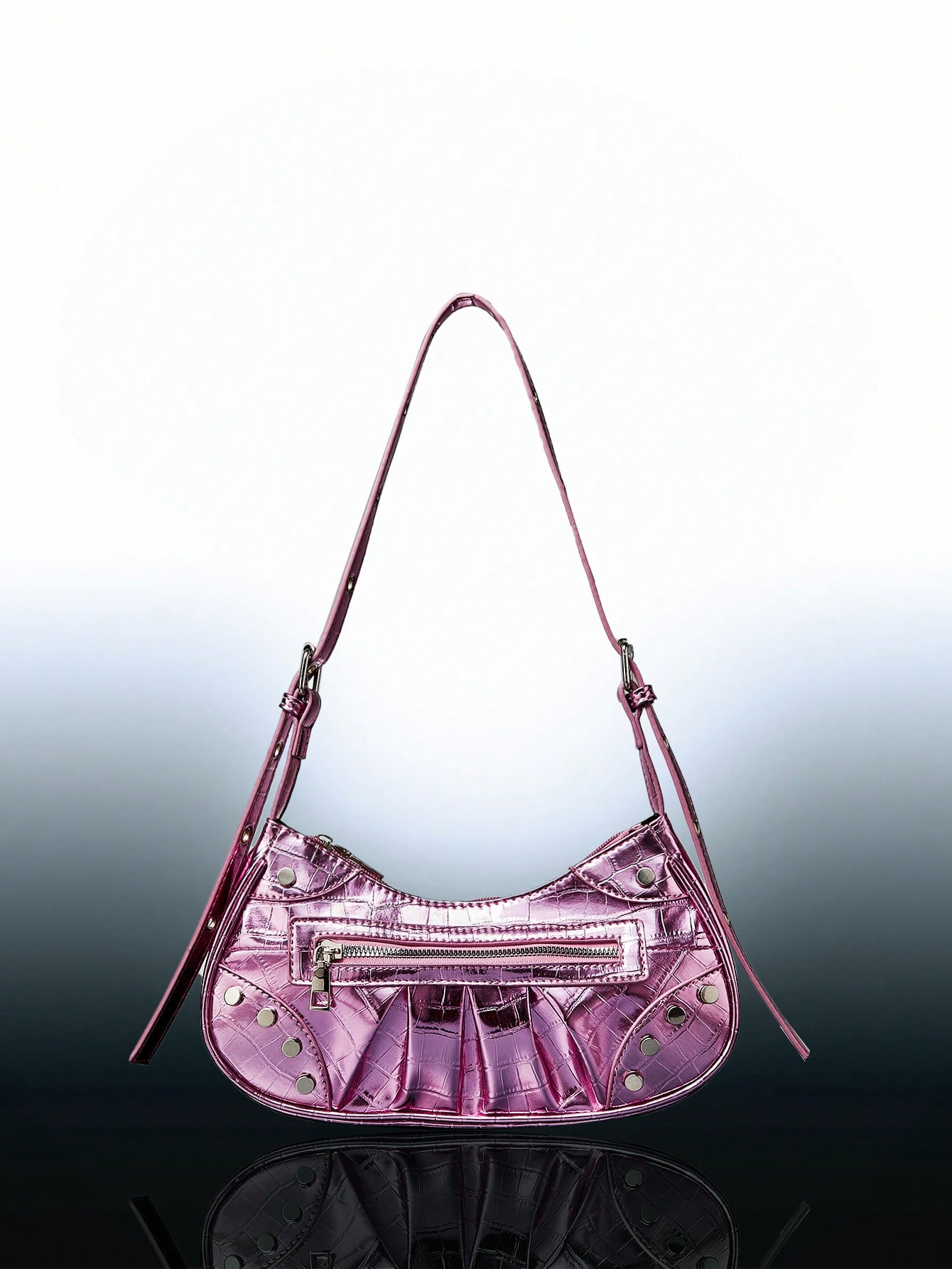 SHEIN ICON Street Style, женская модная однотонная сумка через плечо, розовый