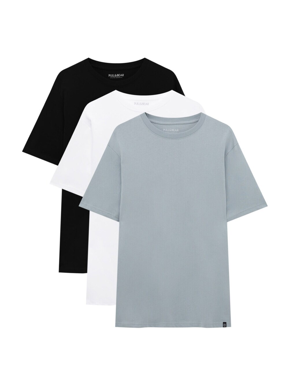 

Футболка Pull&Bear, серый/черный/белый