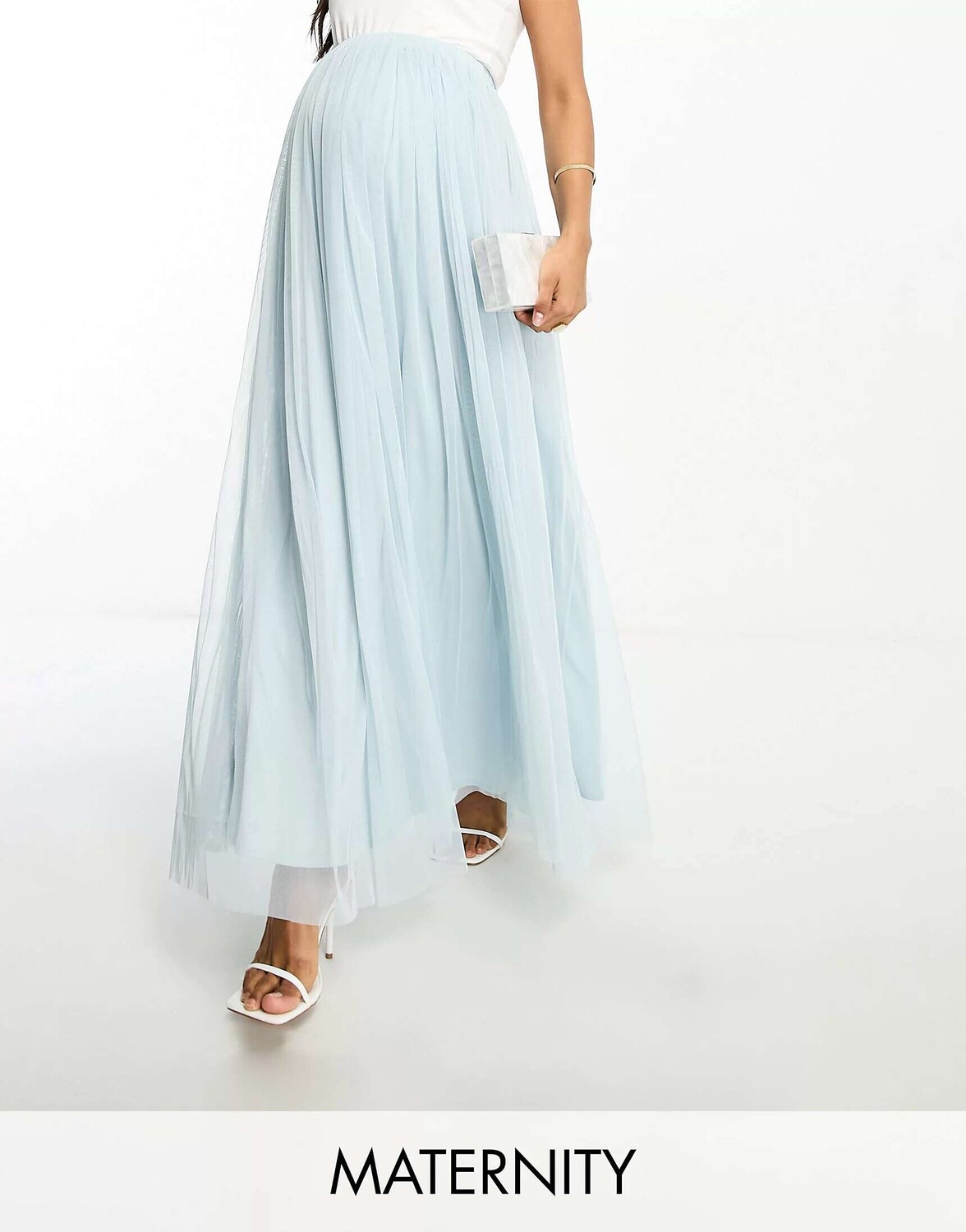 

Юбка макси из тюля Beauut Maternity темно-синего цвета