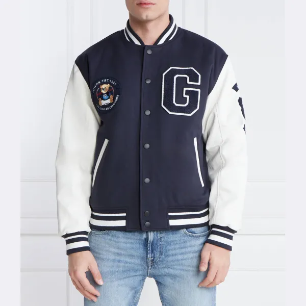 

Бомбер стандартного кроя Guess, синий