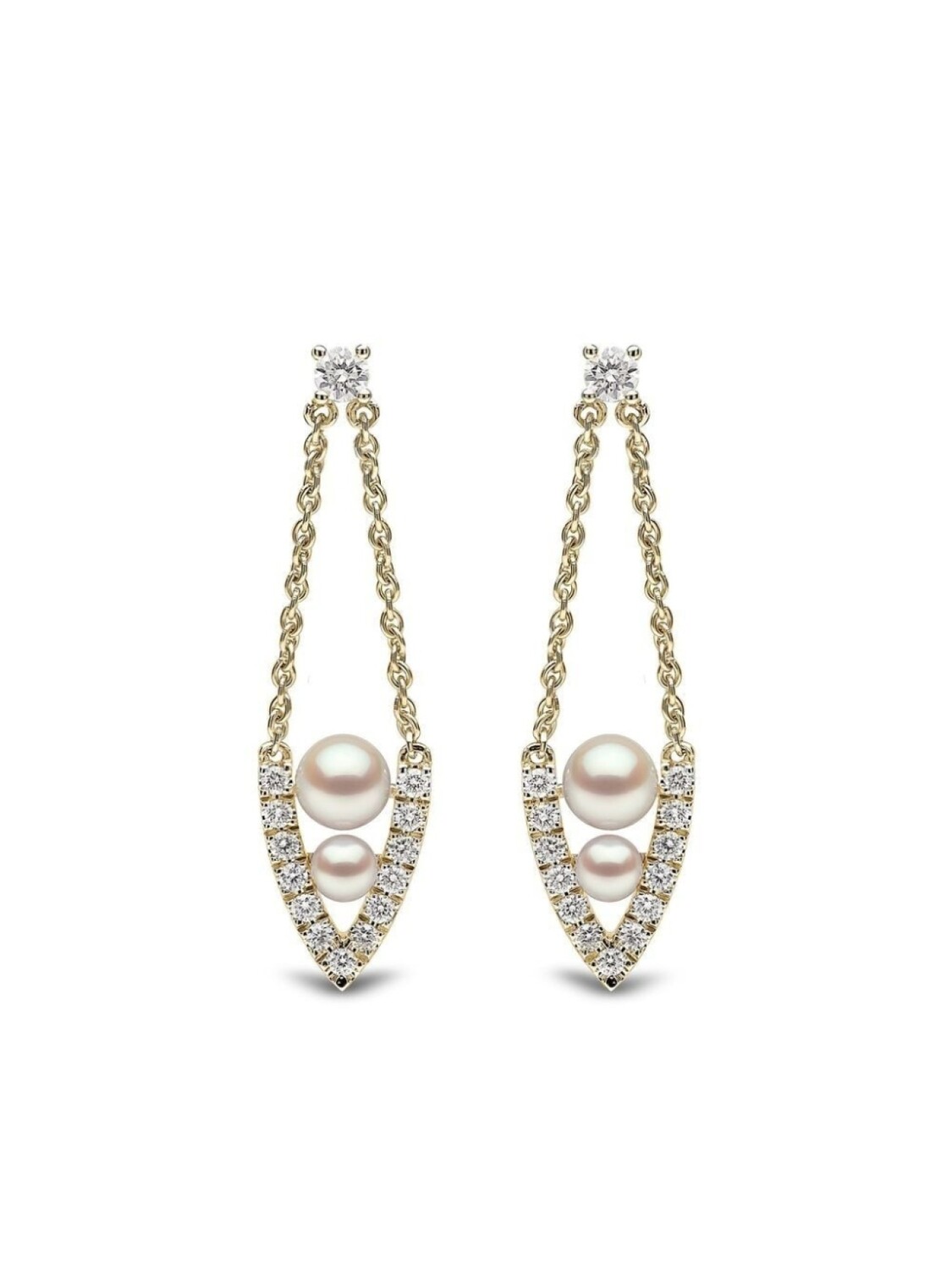 

Серьги Sleek из желтого золота с жемчугом и бриллиантами Yoko London, золотой