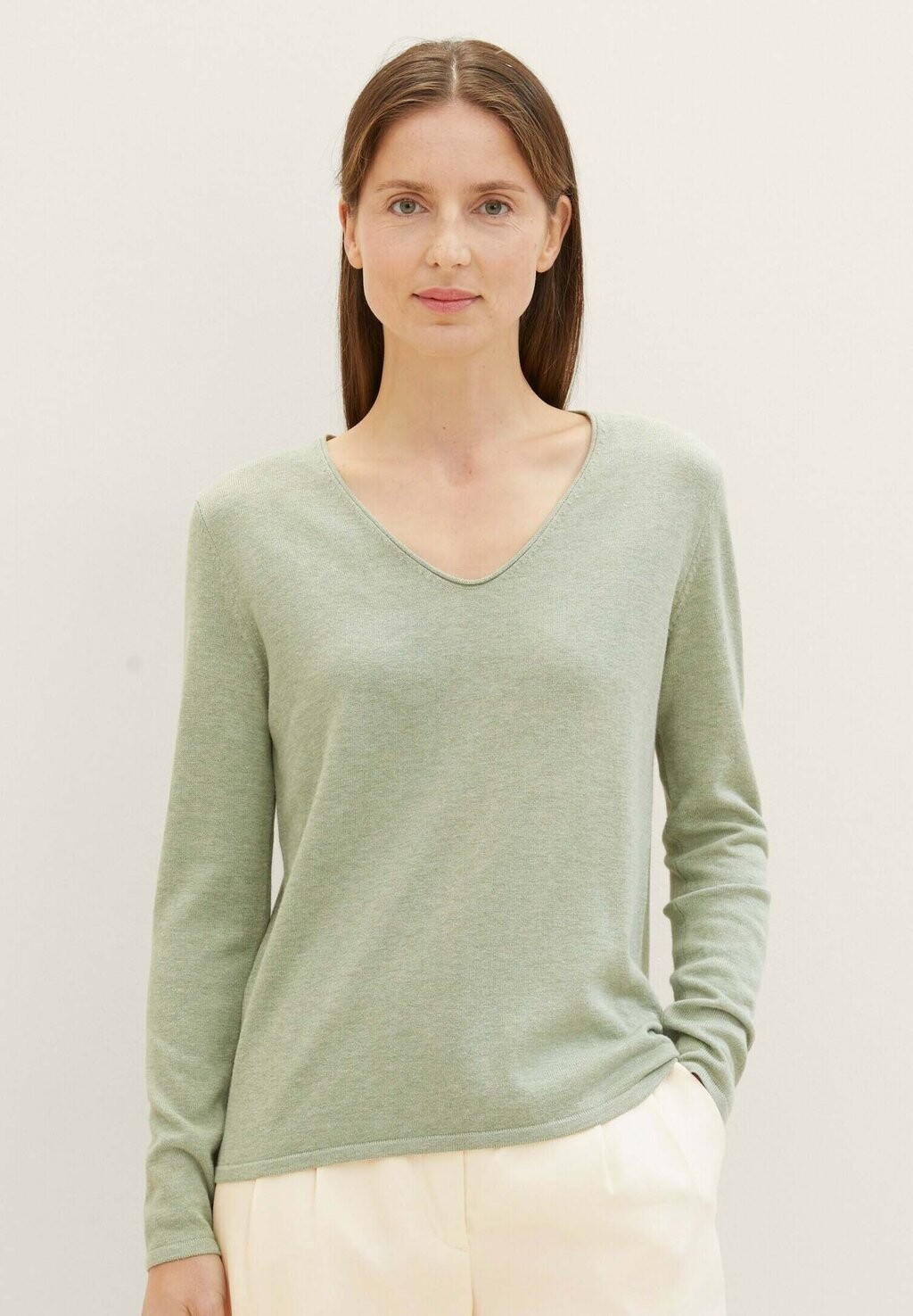 

Вязаный свитер TOM TAILOR, цвет desert green melange