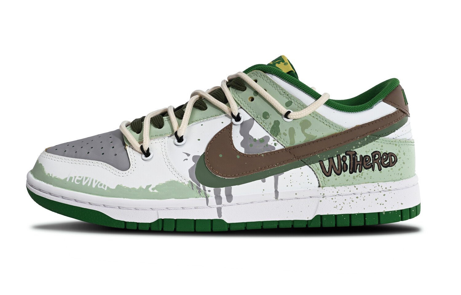 

Кроссовки Nike Dunk Skateboarding Shoes Men Low-top Green/gray, зеленый