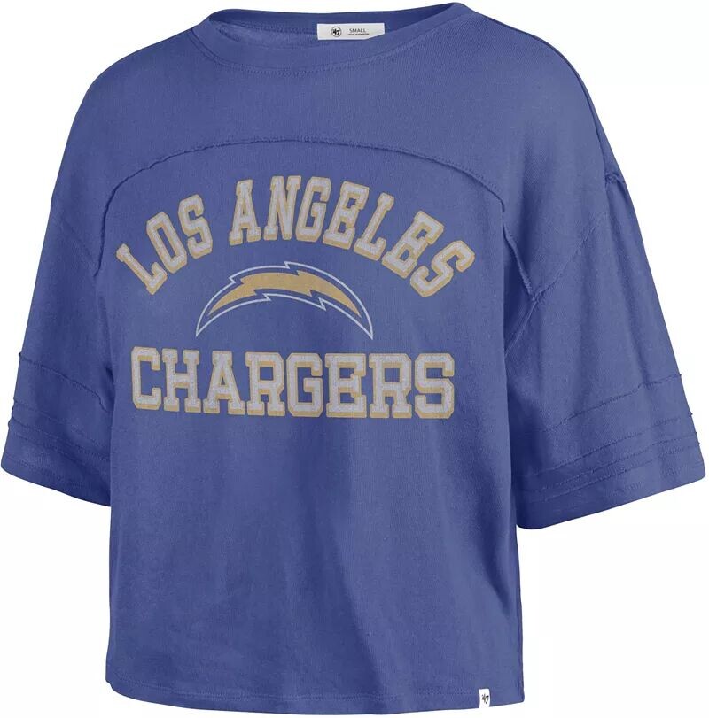 

Синяя укороченная футболка с полумесяцем '47 женская Los Angeles Chargers
