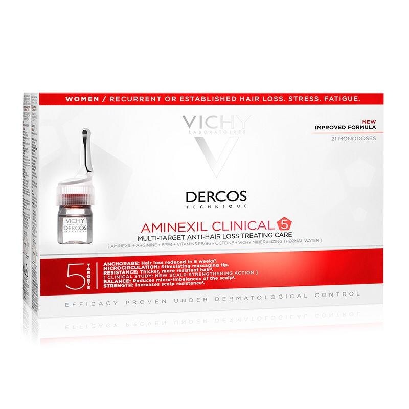 

Vichy Dercos Aminexil Clinical 5 Женский 21x6 мл Сыворотка против выпадения волос
