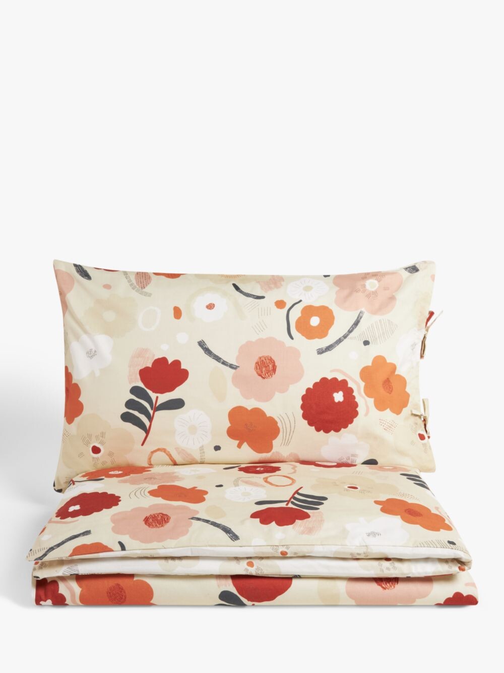 

Двусторонний пододеяльник и наволочка John Lewis Flora, мульти, одиночный комплект