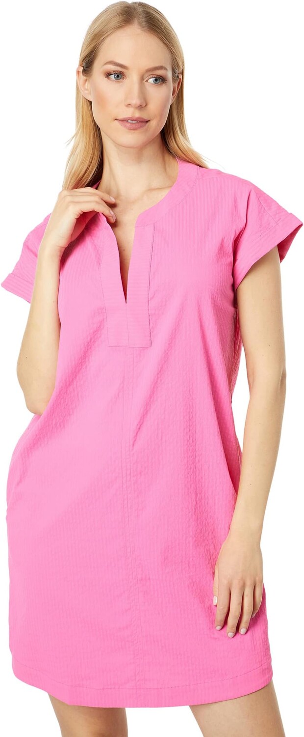 

Платье-рубашка из сирсакера Margo Vineyard Vines, цвет Knockout Pink