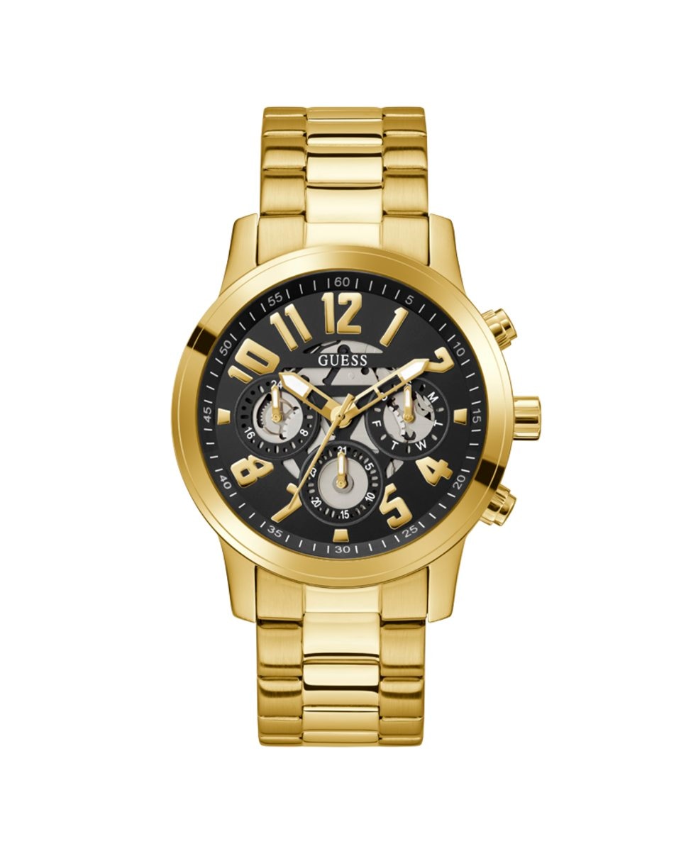 цена Мужские часы Parker GW0627G2 со стальным и золотым ремешком Guess, золотой