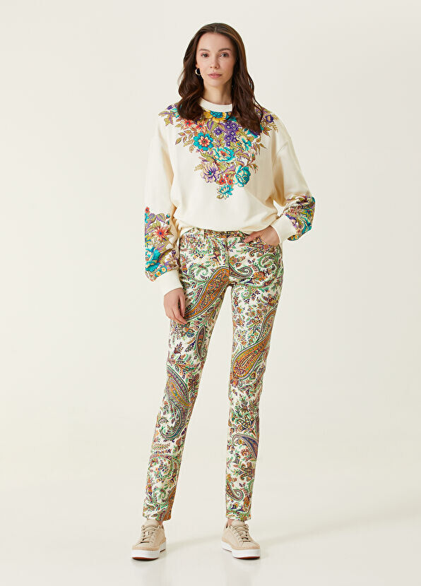 

Джинсы скинни с пейсли Etro, белый