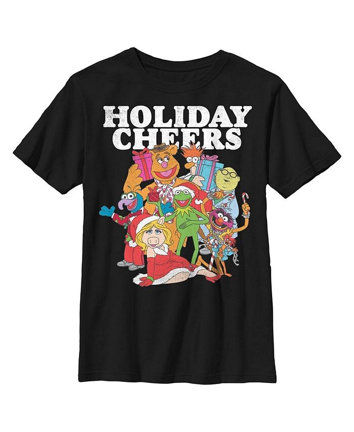 

Детская футболка The Muppets Holiday Cheers для мальчиков Disney, черный
