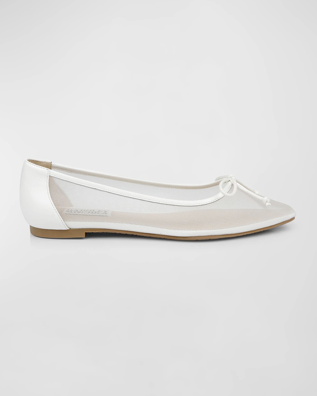 

Кожаные балетки с сетчатым бантом Cam Badgley Mischka, цвет White Mesh