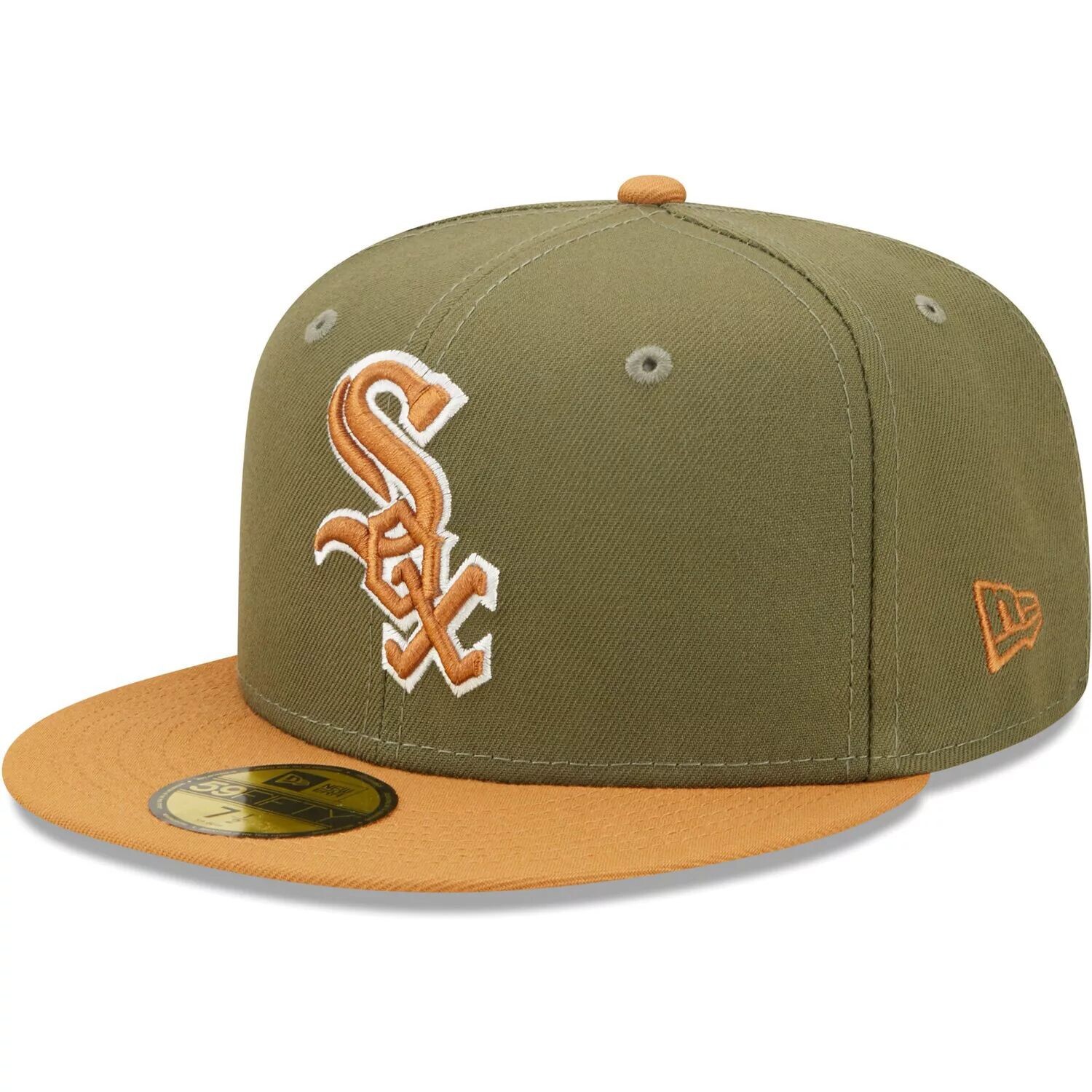 

Мужская двухцветная цветная упаковка New Era оливково-коричневого цвета Chicago White Sox 59FIFTY приталенная шляпа