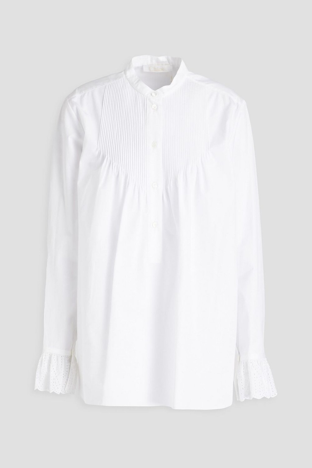 

Блузка из хлопкового поплина с защипами CHLOÉ, белый
