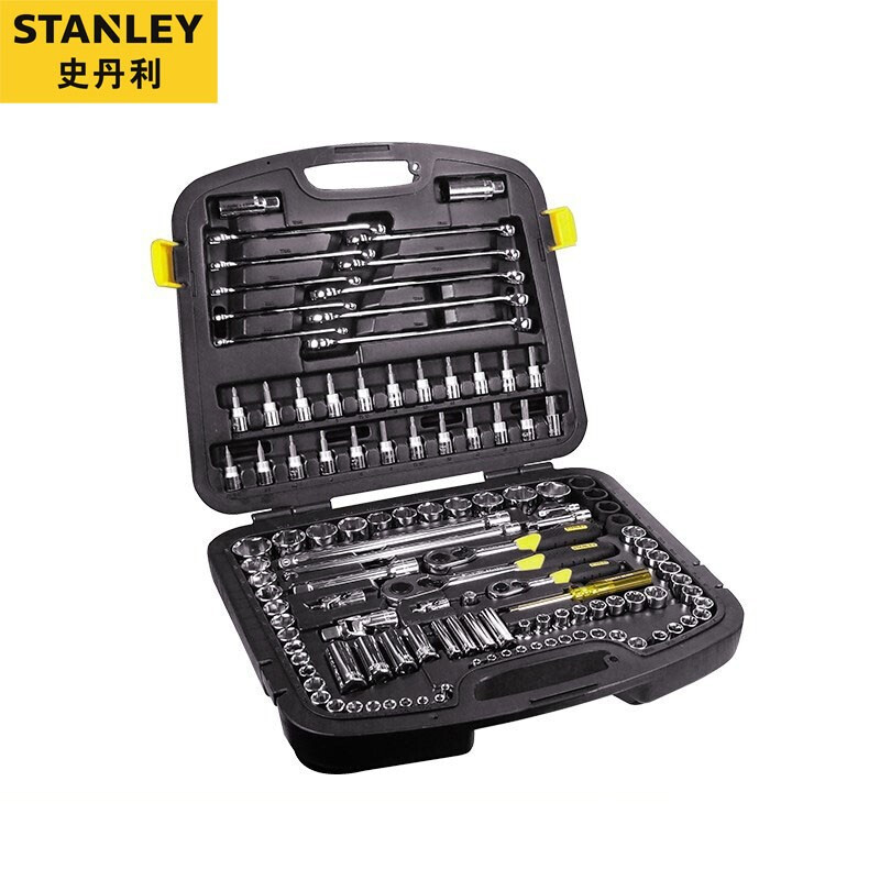 Комплексный набор Stanley, 120 предметов, торцевые ключи с храповым механизмом, инструменты для ремонта автомобилей, инструменты для ремонта машин 91-931-1-22