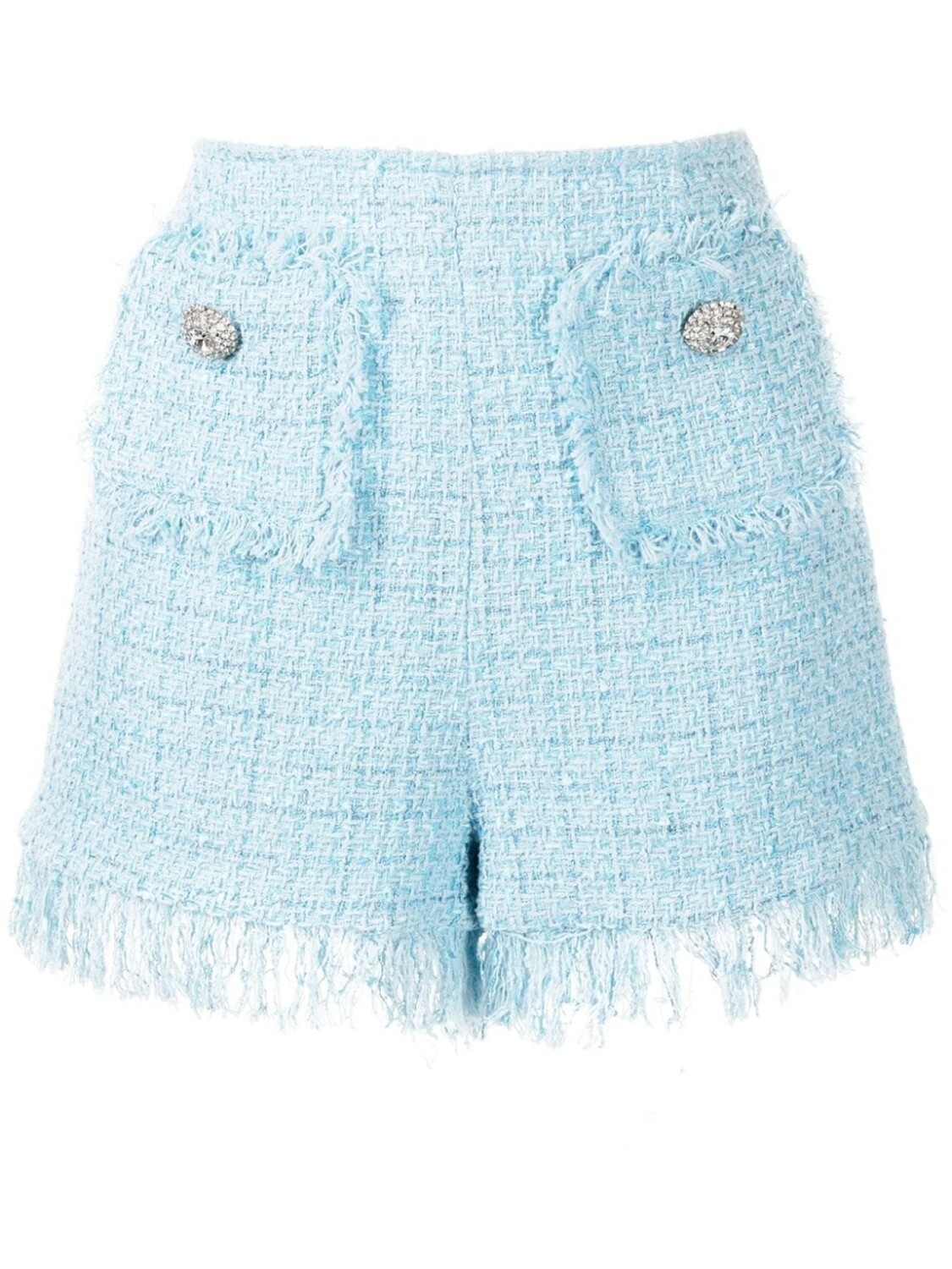 

Blumarine твидовые шорты с бахромой, синий