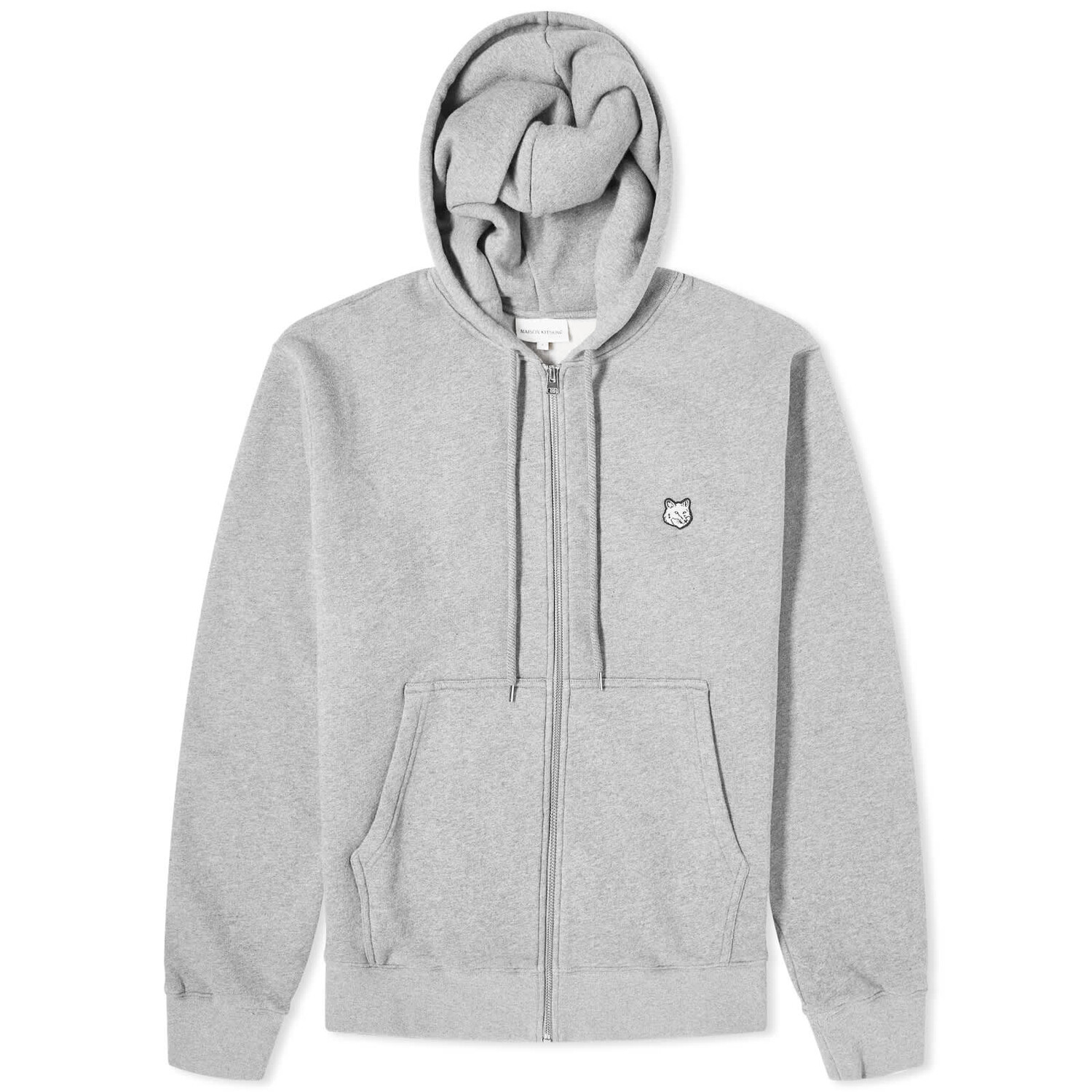 

Худи Maison Kitsune Tonal Fox Head Patch Comfort Zip, цвет Medium Grey Melange
