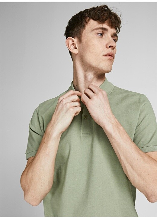 

Однотонная светло-зеленая мужская футболка-поло Jack & Jones, Зеленый
