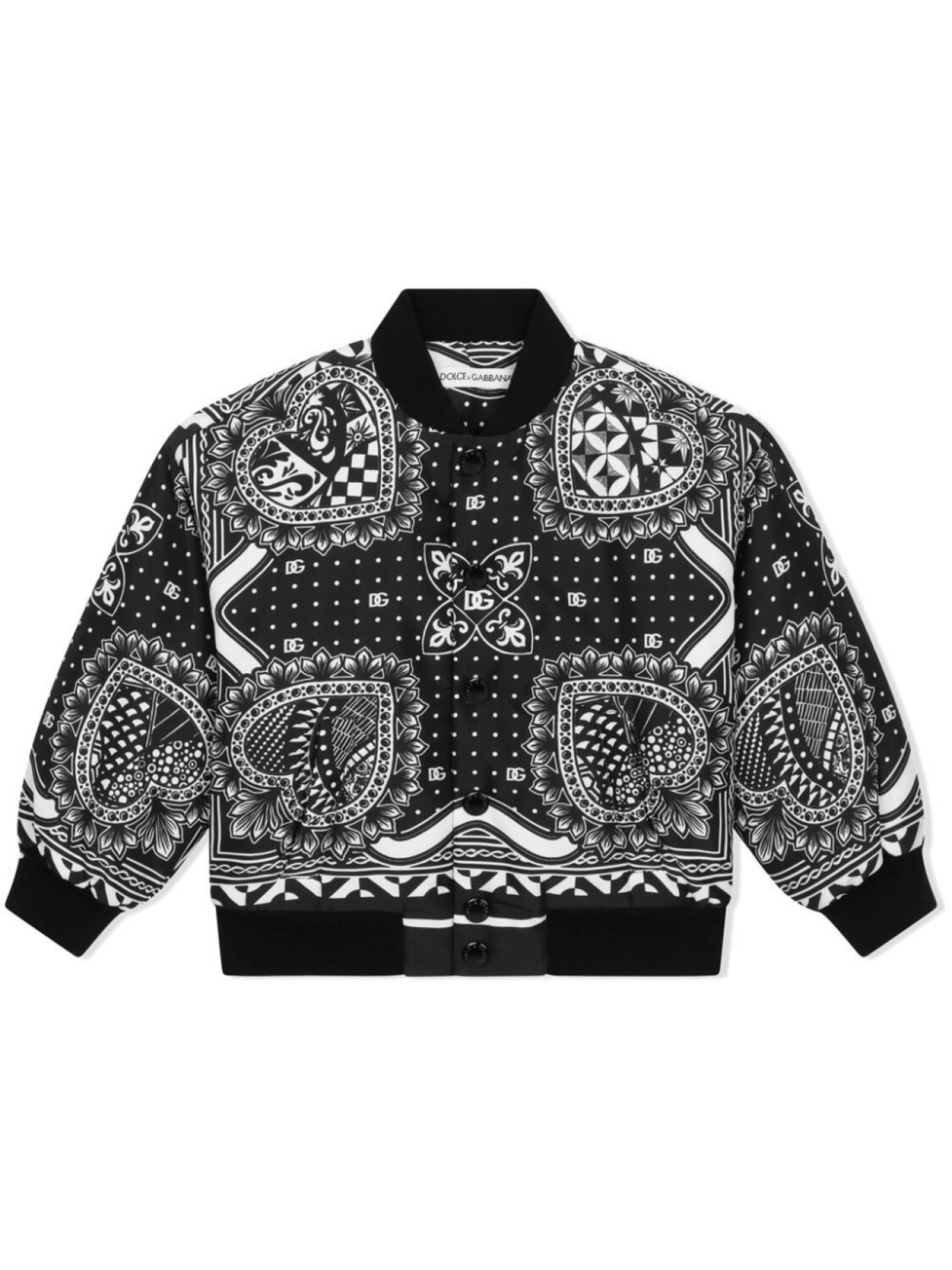 

Dolce & Gabbana Kids бомбер с принтом, черный