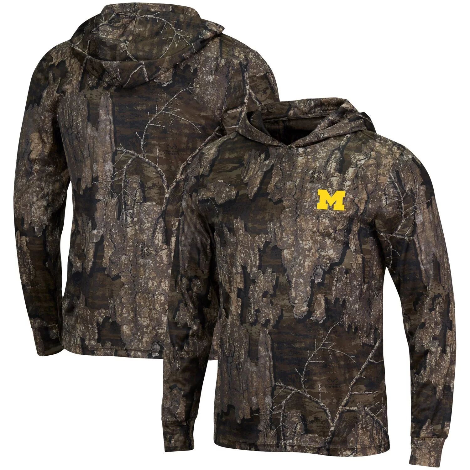 

Мужская футболка с капюшоном Realtree Camo Michigan Wolverines с длинными рукавами Colosseum