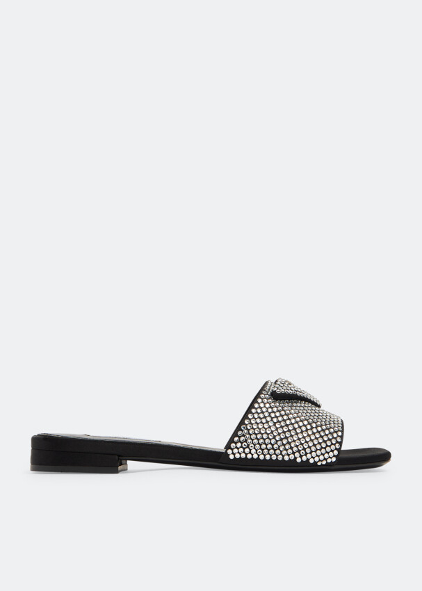 

Шлепанцы Prada Satin Crystal, черный