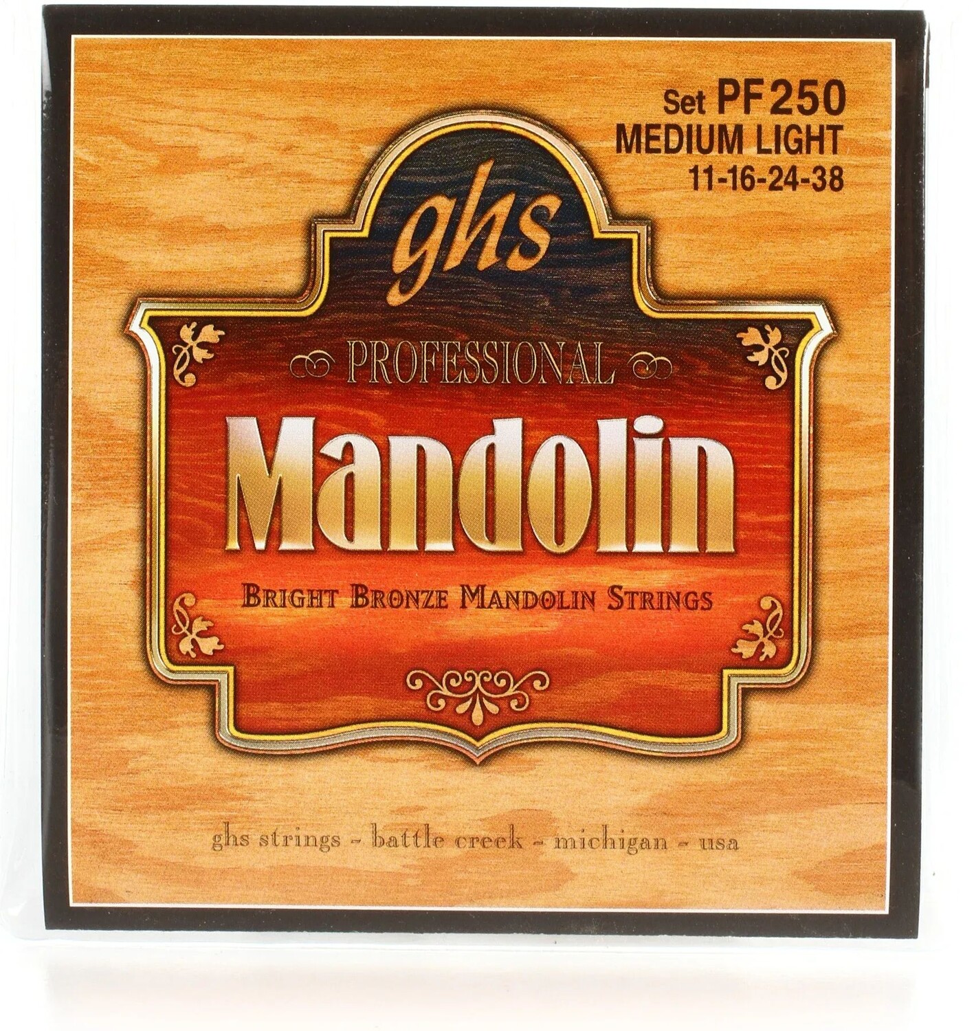 

Струны мандолины GHS PF250 из яркой бронзы — .011-.038, средние светлые