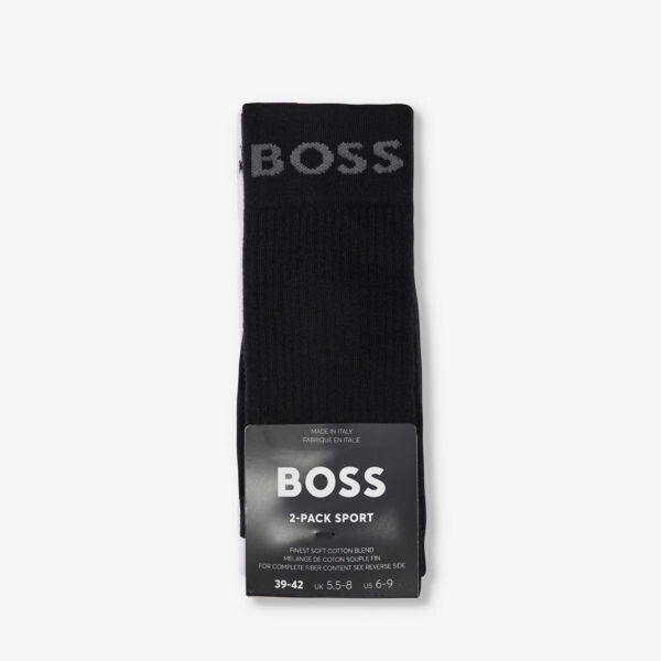 

Трикотажные носки с логотипом, комплект из двух штук Boss, черный