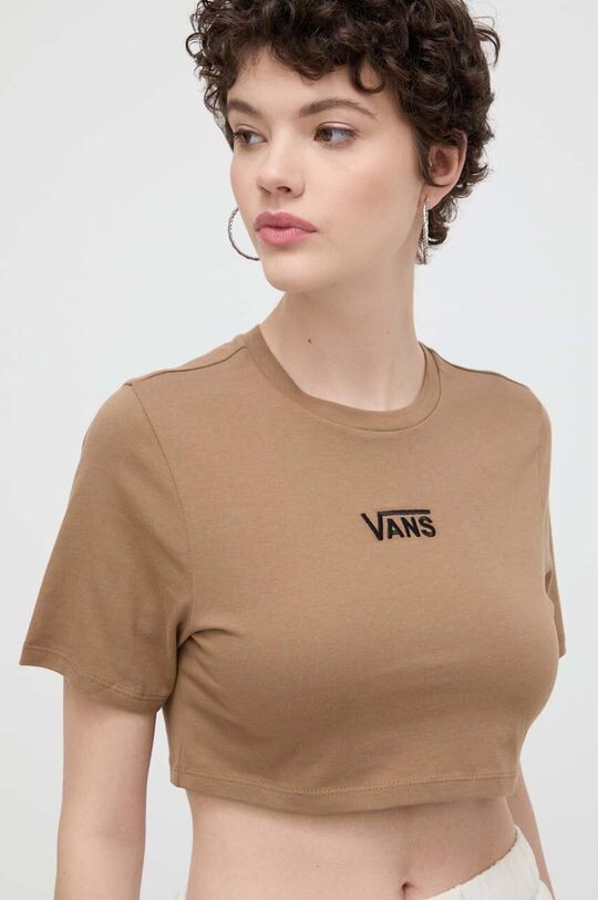 

Хлопковая футболка Vans, коричневый