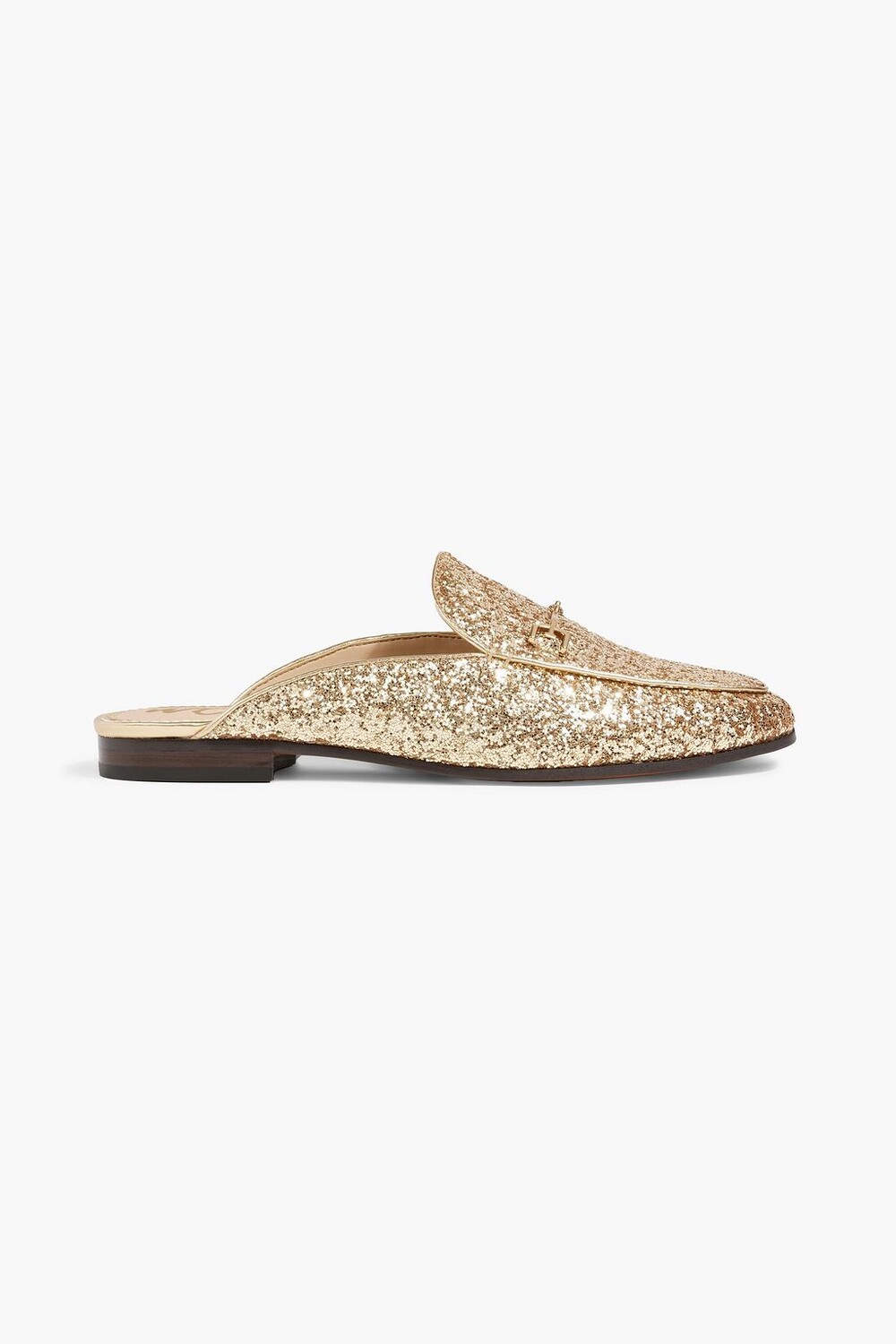 

Тапочки Linnie из блестящей кожи с декором SAM EDELMAN, золотой