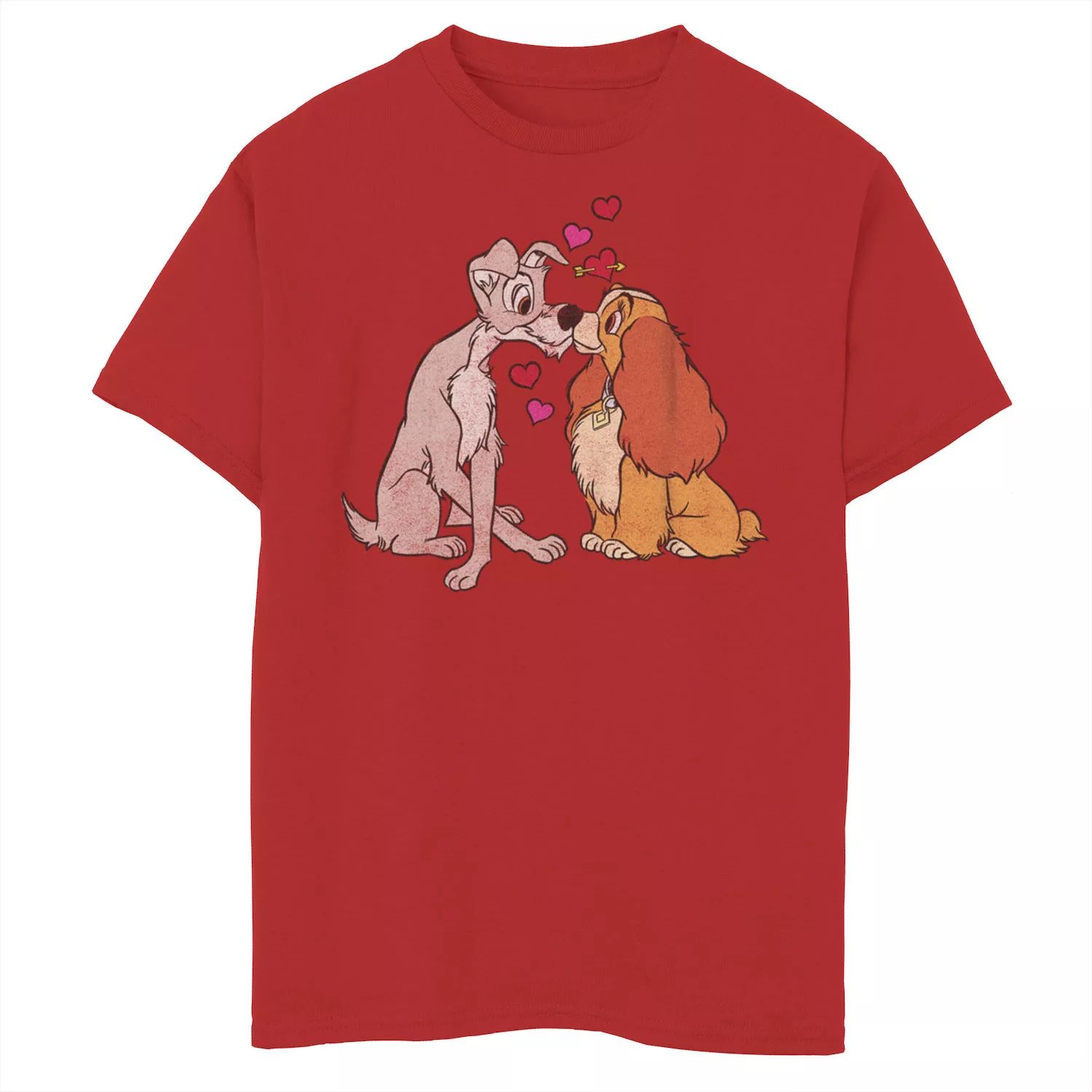 

Футболка с рисунком Disney's Lady and The Tramp Boys 8-20 Puppy Love Disney, красный