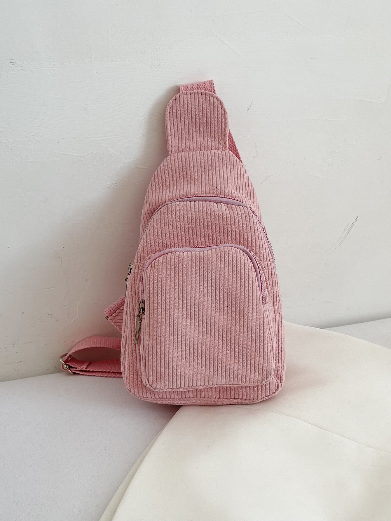 цена Минималистичная вельветовая сумка на ремешке, розовый