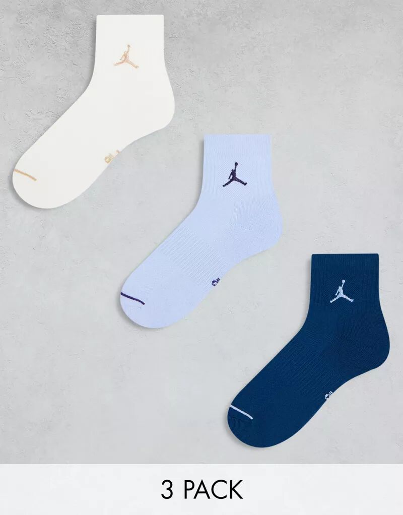 Набор из трех разноцветных синих носков Jordan Everyday