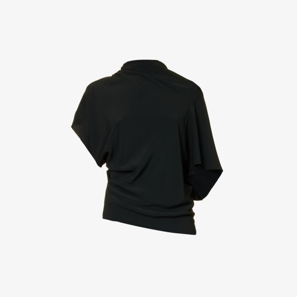 

Топ Seb из смесового шелка с воротником-хомутом Rick Owens, черный