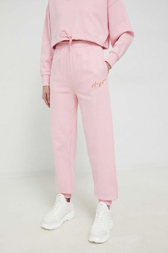 Спортивные брюки из хлопка Hugo, розовый