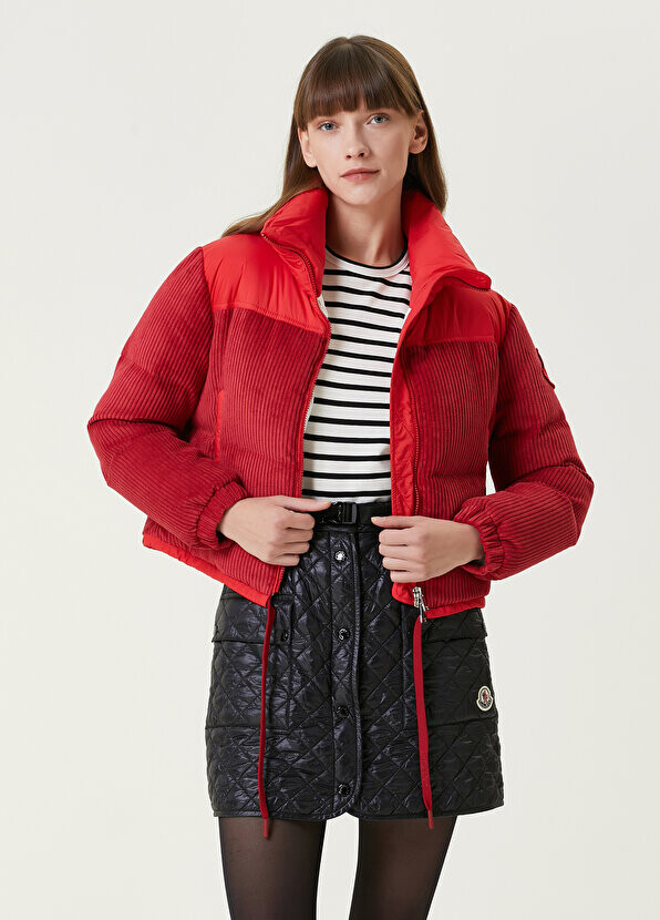

Красное бархатное пальто waitaki Moncler, Красный